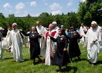 The Grand March, following the Eucharist on Saint Benedict's Day