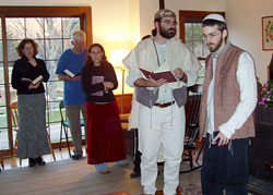 Chanter Ebn Leader with Rabbinical students and Brother Columba