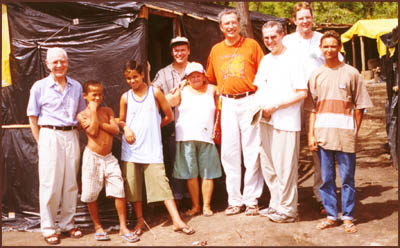 monks visiting peasants