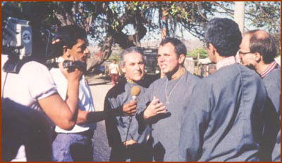 Weston brothers waiting outside the U.S. Embassy